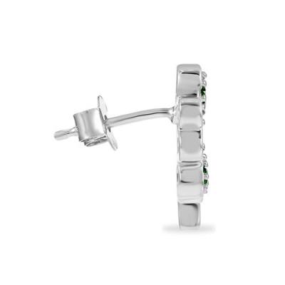 BUY 925 SILVER NATURAL CHROME DIOPSIDE GEMSTONE HEART EARRING